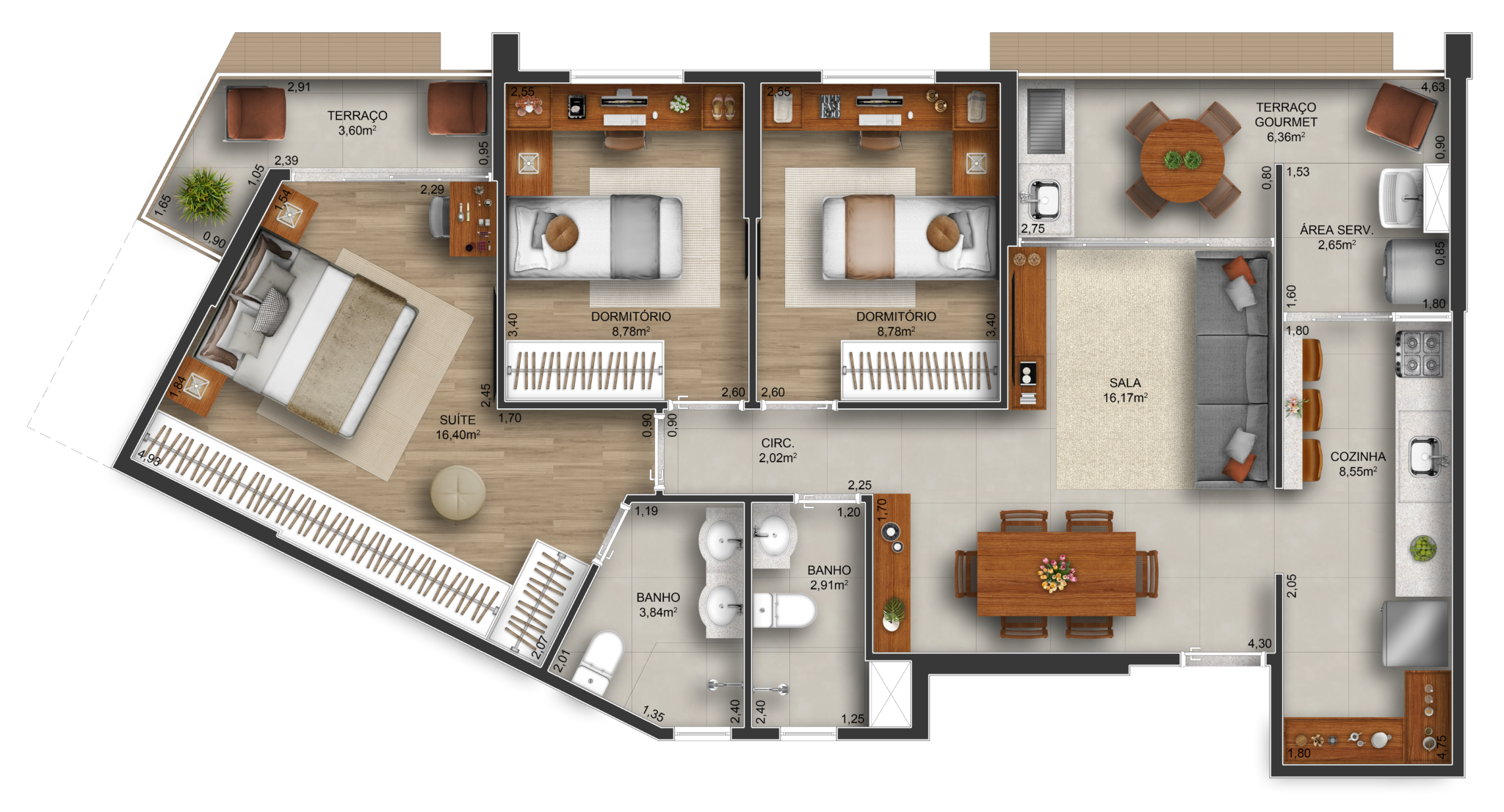 Bloco_A_Final_1_03_Dormitórios_01_Suíte_Varanda_Gourmet_94,02_m²